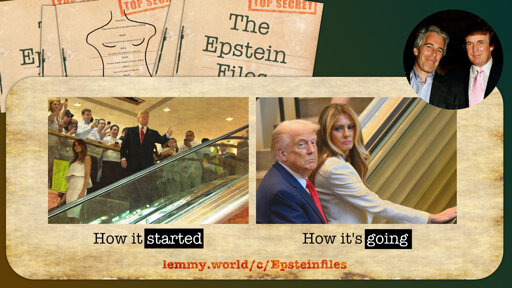 How it started vs how it's going. Trump riding down an escalator to announce his campaign, and getting stuck trying to get up an escalator at the UN.